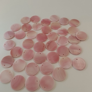 Nhà máy trực tiếp Handmade màu hồng nữ hoàng vỏ ốc xà cừ hình tròn lát tấm khoảng trống Inlay đồ trang sức thủ công trang trí 25*2 mét - Product Image 2