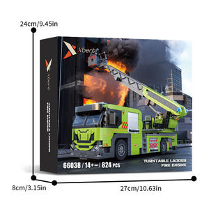 66036-38 Aerial Ladder Fire Truck Model Educational <b>Plastic</b> Assembly Building <b>Blocks</b> 40-Piece Children Cross-Border - Product Image 5