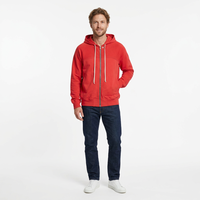 Sweat-shirt à capuche noir zippé en coton French Terry, veste décontractée unisexe pour l'automne