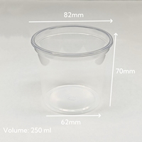 Sulide jetable pp couvercle tasse céréales collation alimentaire conteneur 250ml Transparent en gros plastique yaourt Pot Pour La Creme Glacee