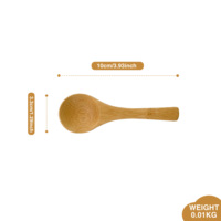 Vente en gros 10cm Mini cuillère en bois gravée miel Bambou Mini cuillère en bois pour cadeaux