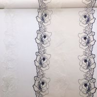 100% Polyester maille broderie Double dentelle Lingerie Sexy luxe micro-élastique dentelle accessoires avec soie dentelle broderie