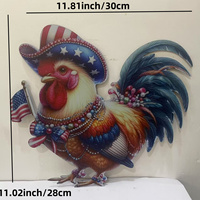 Luxe 2D Coq Décor Élégant Double Face Réaliste Fer Jardin Statue Extérieur Cour Art Sculpture