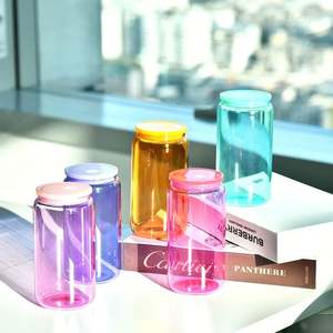 Stocké en entrepôt aux États-Unis : Verres transparents dépolis de 16 oz pour sublimation, type canette, pour bonbons, gelée, bière, et tasses colorées, pour impression de motifs. - Product Image 4