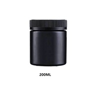 Pot en plastique PET noir mat de 2oz 3oz 4oz avec bouchons CRC résistants aux enfants pour crème en poudre
