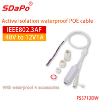 SDAPO FS5712D cable Poe Venta al por mayor CCTV POE Cámara IP Cable impermeable negro Cable POE para cámara de seguridad