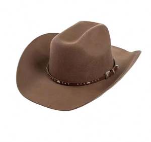 LS0419AA Nuevo Estilo Invierno Otoño Clásico Sombrero Vaquero Unisex 100% Lana con Ala Ancha Grande, Sombreros Formales Estilo Inglés - Product Image 1