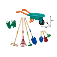 Jouets de jardin, ensemble d'outils de jardinage pour enfants, outils de jardin en métal véritable avec arrosoir, jouet d'extérieur pour tout-petits