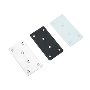 <b>Flat</b> Angle Bracket Steel 180 Degree Fixing Plate Durable Furniture Connector White <b>Black</b> Silver Color Options - Product Image 4