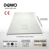 Receveur de douche rectangulaire moderne antidérapant en SMC pour hôtel, en pierre artificielle, étanche, pour salle de bain