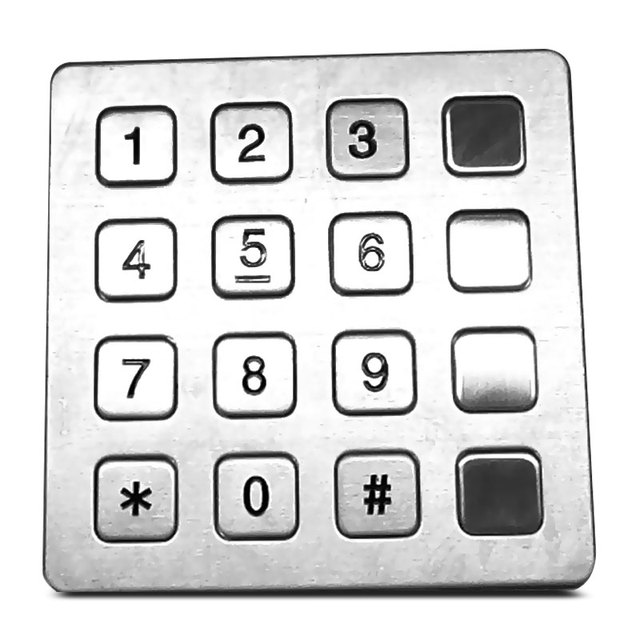 KNTECH Metal Phone Keypad Rubber Keypad 16key Flat Phone Keypad KP7