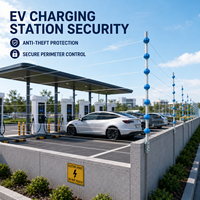Système de sécurité par clôture électrique pulsée pour station de recharge de véhicules électriques, protection périmétrique antivol