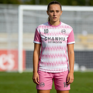 कारखाने कस्टम पॉलिएस्टर त्वरित सूखी महिला फुटबॉल जर्सी टी-शर्ट क्लब त्वरित सूखी क्लब वर्दी कस्टम खेल फुटबॉल जर्सी - Product Image 2