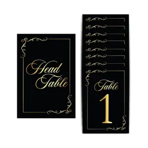 31pcs Table Numbers Cards Golden Table Numbers For Wedding Reception 1-30 And Head Table Double-side Table Number Signs