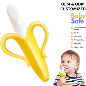 Mordedores de Silicona Suave para Bebés, Color Beige, Personalizados al por Mayor, Libres de BPA, de Grado Alimenticio, Fabricados por un Fabricante de Juguetes para Bebés - Product Image 1