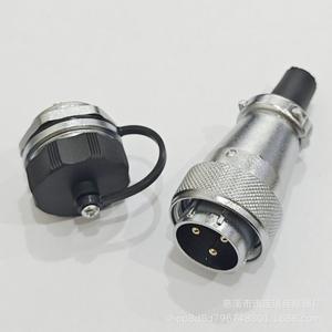 Connecteur circulaire à montage sur panneau, 2 à 19 broches, prise aviation mâle WS24TQ+ZM, alliage de zinc, plaqué chrome, cuivre plaqué or - Product Image 4