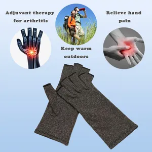 Guantes universales de medio dedo para artritis, guantes de compresión para alivio del dolor, antideslizantes, terapéuticos, reumáticos, OEM