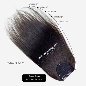 <span class=keywords><strong>One</strong></span>-<span class=keywords><strong>Piece</strong></span> Clip-in Real Natural Remy Human Hair Extensions Double Drawn Chinese Hair Top Volume Hair Patch avec Clips - Product Image 5