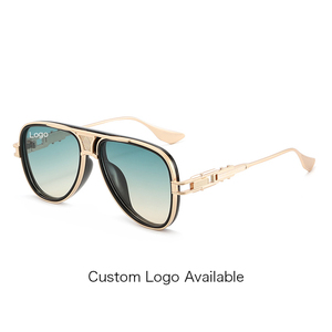 Lunettes de soleil SPUKA HR5661, style rétro aviation, en alliage, verres dégradés, protection UV400, logo personnalisé - Product Image 1