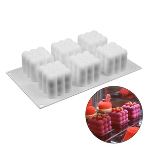 MUYULINS DIY 3D Cube <b>Silicone</b> Mousse Cake 6-Cavity Dessert Handmade Candle Making Mold Reusable Baking <b>Tool</b> - Product Image 1