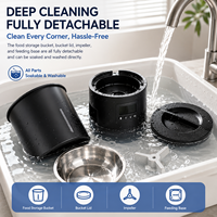 Comedero Automático para Mascotas de 4.2L con Doble Tazón, Soporte de Acero Inoxidable 304, Versión Básica con Cámara Inteligente, Dispensador de Alimentos de Doble Alimentación para Perros y Gatos