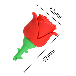 Llavero gratis Pendrive de dibujos animados rosa roja USB Flash Drives 128GB Pink Memory Stick 64GB regalo creativo para niños Pen Drive 32GB - Product Image 3