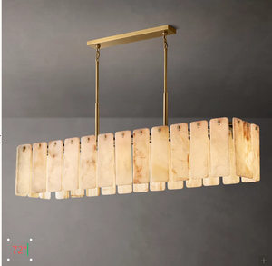 ثريا دائرية عصرية أمريكية رائجة من الرخام والألباستر والأونيكس، مناسبة لغرف الطعام والمعيشة والنوم، ثريا أونيكس كالاميت دائرية 60 - Product Image 4