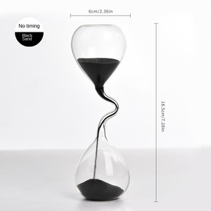 Thiết kế đường cong đồng hồ cát màu đen phong cách Bắc Âu trang trí nội thất thủy tinh thủ công đơn giản phụ kiện bàn nội thất Quà Tặng đồng hồ cát thẩm mỹ - Product Image 4