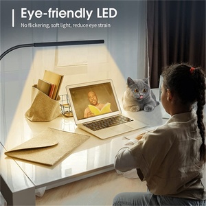 مصباح قراءة <span class=keywords><strong>LED</strong></span> مرن على شكل ثعبان مع تحكم باللمس وجهاز تحكم عن بعد، 5 أوضاع إضاءة و5 مستويات سطوع، مصابيح مكتب <span class=keywords><strong>LED</strong></span> فائقة السطوع - Product Image 3