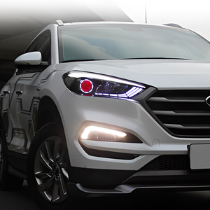 Fari Anteriori per <span class=keywords><strong>Hyundai</strong></span> Tucson 2015-2018, Gruppo Ottico LED con Stile Occhi Demoniaci, Lenti Proiettore, Accessori per Aggiornamento Auto - Product Image 4