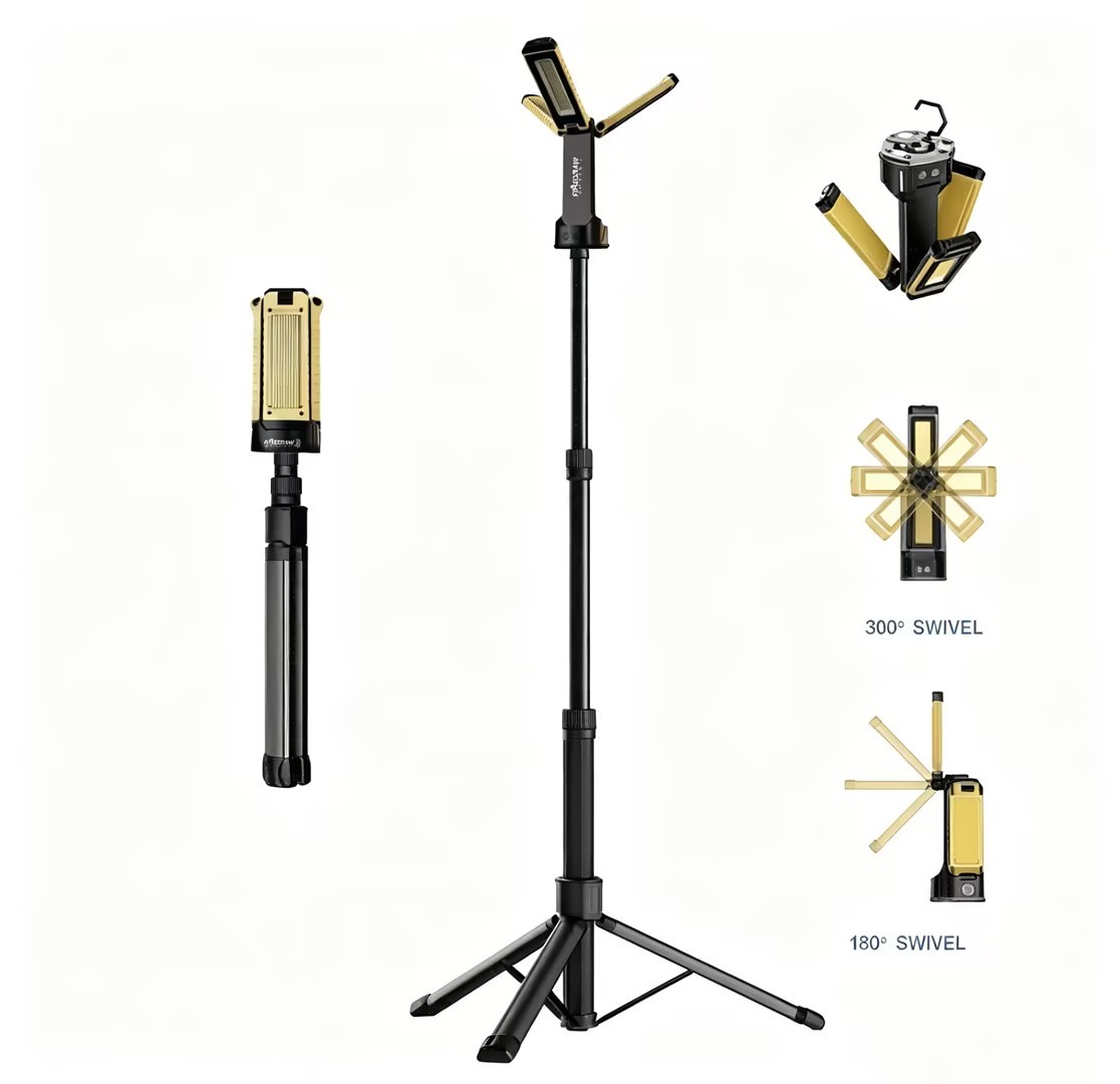 WARSTAR WG88 4000mAh COB Tripod Worklight 4500LM Rechargeable Folding Telescopic Stand Waterproof Portable Emergency Workshop