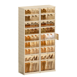 Zapatero de Plástico de 5 Niveles, Organizador de Zapatos que Ahorra <span class=keywords><strong>Espacio</strong></span>, Estante de Almacenamiento Apilable para Dormitorio o Entrada - Product Image 1