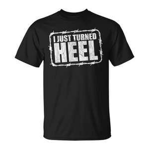 Camiseta desgastada con diseño de lucha libre profesional y alambre de púas I Just Turned Heel - Product Image 1
