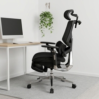 Chaise de bureau ergonomique pivotante de luxe à dossier haut confortable pour le bureau avec repose-pieds