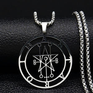 Astaroth Sigil <span class=keywords><strong>Goetia</strong></span> Collier Gothique en Acier Inoxydable pour Hommes Demon Seal Satanique Patch Jewelry - Product Image 1