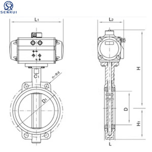 Hochleistungs-Edelstahl-Gusseisen DN80 4 Zoll 14 Zoll Pneumatisches Flansch-Absperrventil Preisliste 24V mit Stellantrieb - Product Image 4