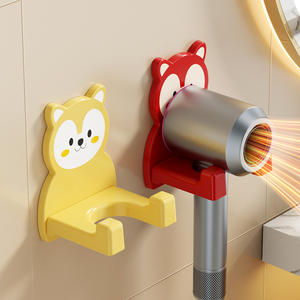 Support mural pour sèche-cheveux en forme d'animal mignon, support de rangement pour salle de bain, conception durable pour les produits électroniques - Product Image 1