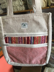 Bolso de compras ecológico para mujer, Cartera de cáñamo 100% hecha de cáñamo lateral, de cáñamo, nepalí NP - Product Image 1