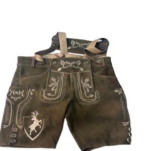 Lederhosen bavaroises allemandes standard en daim de chèvre, taille mi-haute, anti-plis, écologiques, longueur genou, séchage rapide - Product Image 1