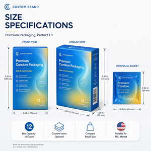 Scatola Personalizzata <span class=keywords><strong>per</strong></span> Confezionamento Preservativi, Etichetta Privata, Scatola Pieghevole in Cartone Stampato con Involucro in Foglio di Alluminio <span class=keywords><strong>per</strong></span> Prodotti <span class=keywords><strong>per</strong></span> Adulti - Product Image 5