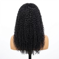 Perruque Lace Front Kinky Curly Noire 16-30 Pouces, Peut Être Permanente/Teintée, Sublime la Forme du Visage, Vente Directe Usine