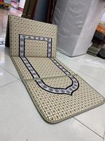 Tapis d'oreiller antidérapant, carpette de prière et de voyage, Portable et pliable, en relief 3D, avec dossier, lavable, 1 pièce