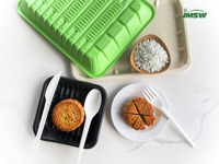 Ensembles de couverts jetables compostables écologiques de haute qualité pour manger pour le camping et les restaurants