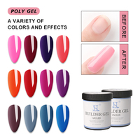 Gel de construction d'ongles HS personnalisé avec logo, non collant, 1 kg, sans TPO, sans HEMA, sans chaleur, effet gelée, couleur UV LED, pour extension d'ongles