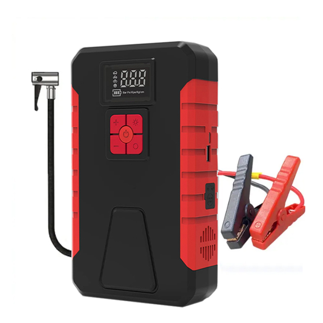12V Car Jump Starter with Air Compressor Pump 12V Portable Emergency Battery Booster & Tire Inflator for SUV Car Motorcycle