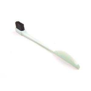 Venta al por mayor de fábrica de plástico antiestático 2 en 1 Cepillo de control de bordes colores personalizados peine de cejas de doble cabeza cepillo de borde de nailon - Product Image 3