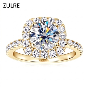 Anillos al por mayor de lujo con engaste de garra brillante de 8 mm y 2.0 ct de moissanita, anillos de compromiso y promesa de moda para mujer con certificado - Product Image 1