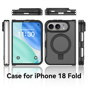 Étui de téléphone B527 de luxe avec support pliable, effet mat, TPU+PC, anti-chute, antichoc, pour iPhone Duo - Product Image 2