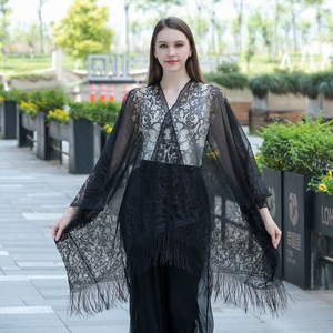 Ins poncho avvolgenti <span class=keywords><strong>da</strong></span> spiaggia per donne eleganti scialli con nappe mantelle Oversize Pashmina sottile - Product Image 3