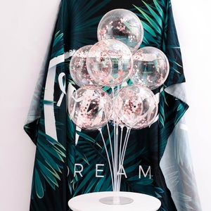 decoración del partido colorido metálico confeti claro transparente soporte <span class=keywords><strong>bobo</strong></span> globos conjunto - Product Image 4